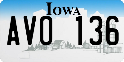 IA license plate AVO136