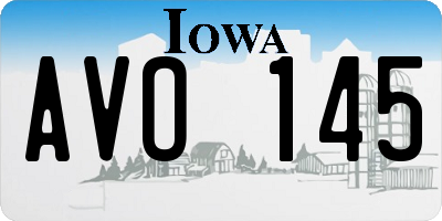 IA license plate AVO145