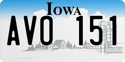 IA license plate AVO151