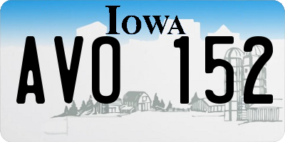 IA license plate AVO152