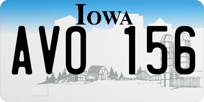 IA license plate AVO156