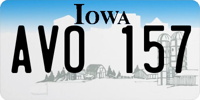 IA license plate AVO157
