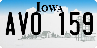 IA license plate AVO159
