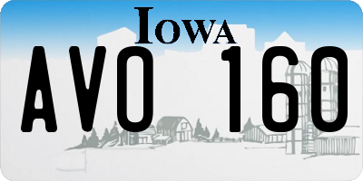 IA license plate AVO160