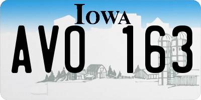 IA license plate AVO163
