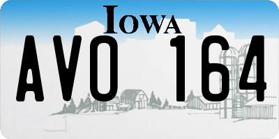 IA license plate AVO164