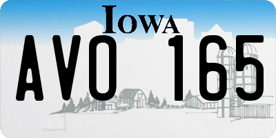 IA license plate AVO165