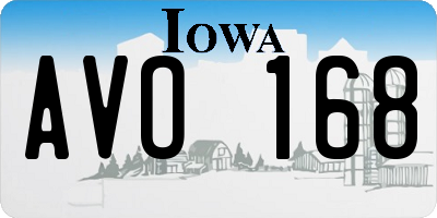 IA license plate AVO168
