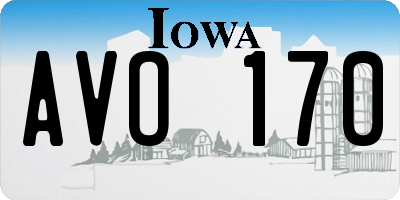 IA license plate AVO170