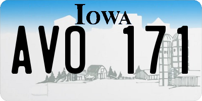 IA license plate AVO171