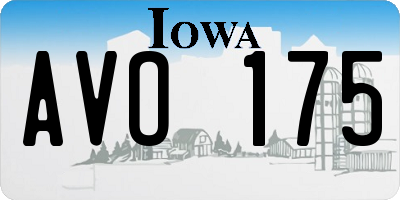 IA license plate AVO175