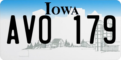 IA license plate AVO179