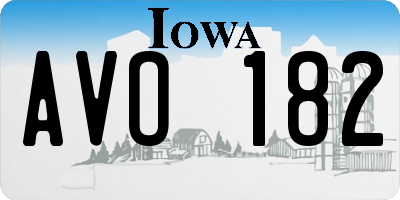 IA license plate AVO182