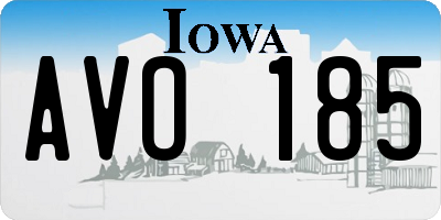 IA license plate AVO185