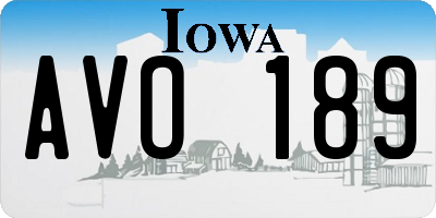 IA license plate AVO189
