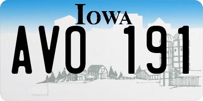 IA license plate AVO191