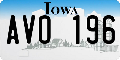 IA license plate AVO196