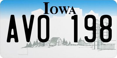 IA license plate AVO198