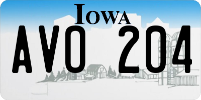 IA license plate AVO204