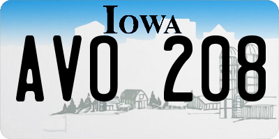 IA license plate AVO208