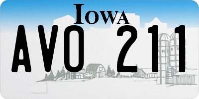 IA license plate AVO211