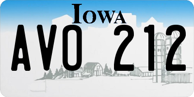IA license plate AVO212