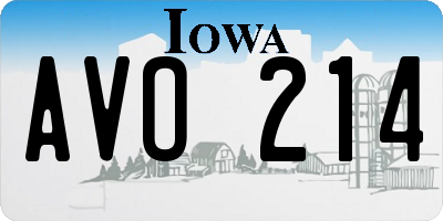 IA license plate AVO214
