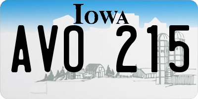 IA license plate AVO215