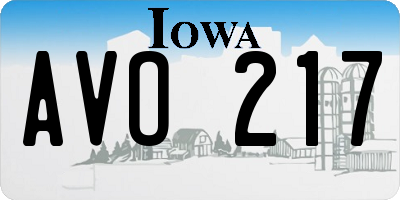 IA license plate AVO217