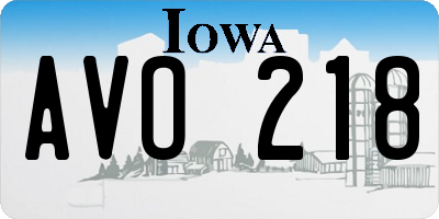 IA license plate AVO218