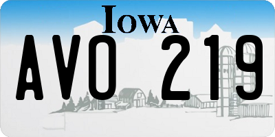 IA license plate AVO219