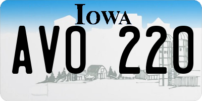 IA license plate AVO220