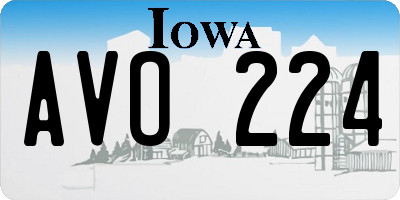 IA license plate AVO224