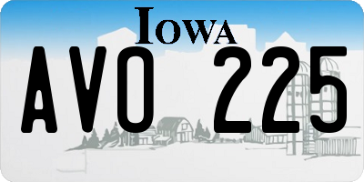 IA license plate AVO225