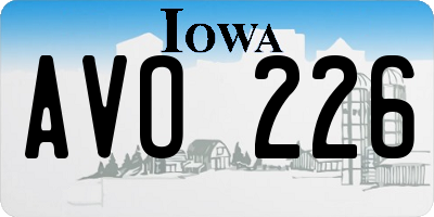 IA license plate AVO226