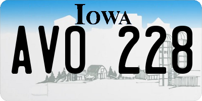 IA license plate AVO228