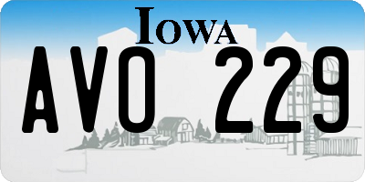 IA license plate AVO229