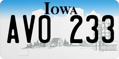 IA license plate AVO233