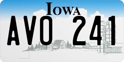 IA license plate AVO241