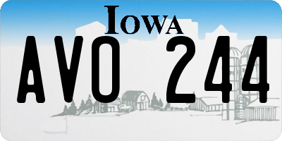 IA license plate AVO244