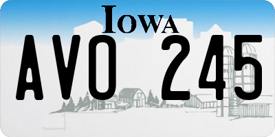 IA license plate AVO245