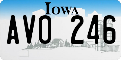 IA license plate AVO246