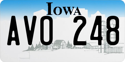 IA license plate AVO248