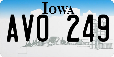 IA license plate AVO249