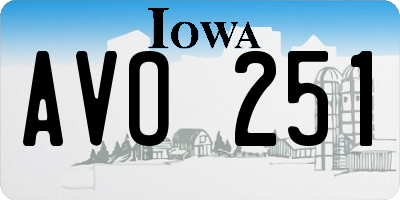 IA license plate AVO251