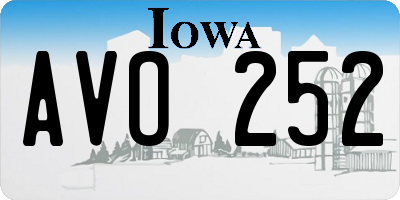 IA license plate AVO252