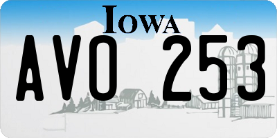IA license plate AVO253