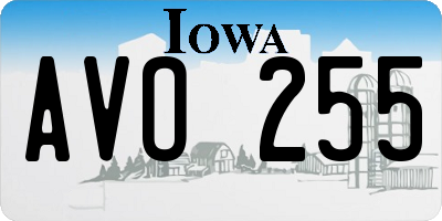 IA license plate AVO255