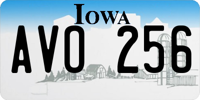 IA license plate AVO256