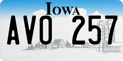 IA license plate AVO257